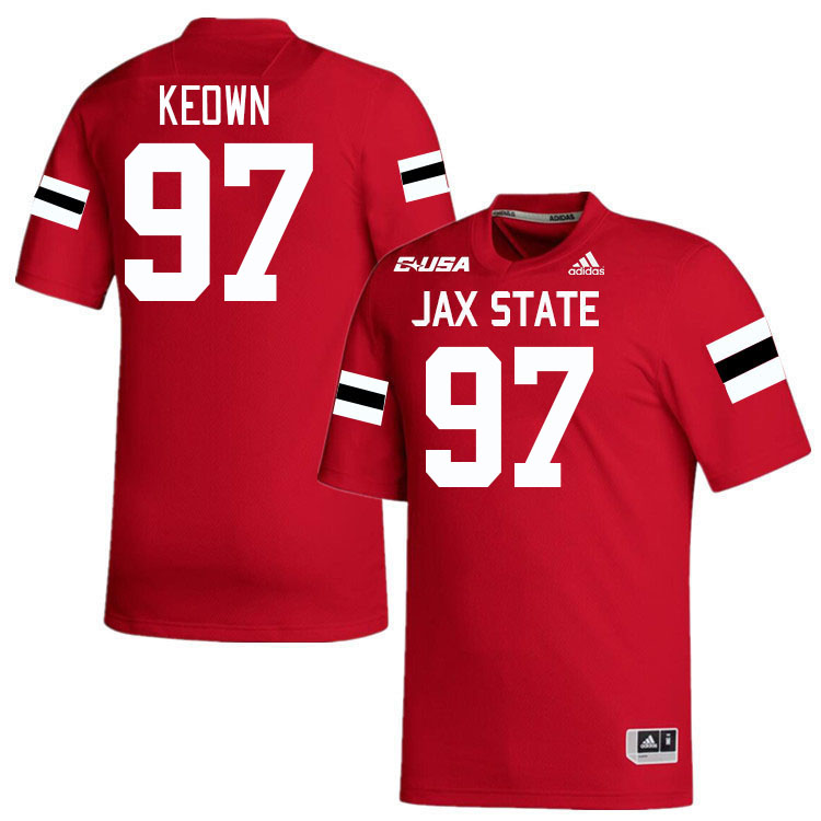 #97 Cooper Keown Jacksonville State Gamecocks College Football Jerseys Stitched-Red